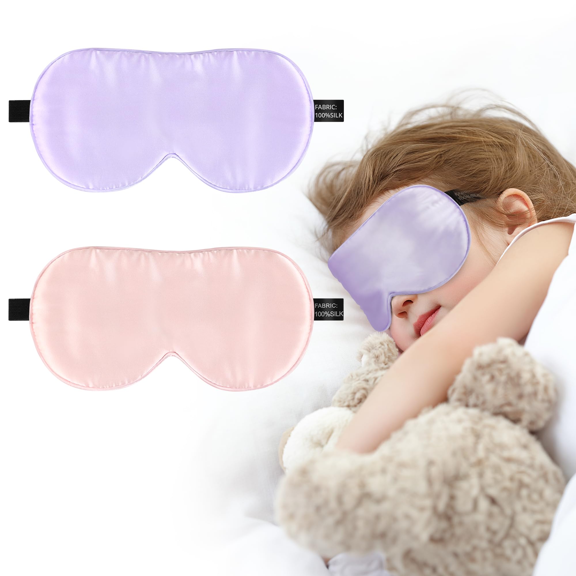 SpacePower Silk Sleep Eye Mask Kids 2-Pack offers gentle comfort for peaceful nights