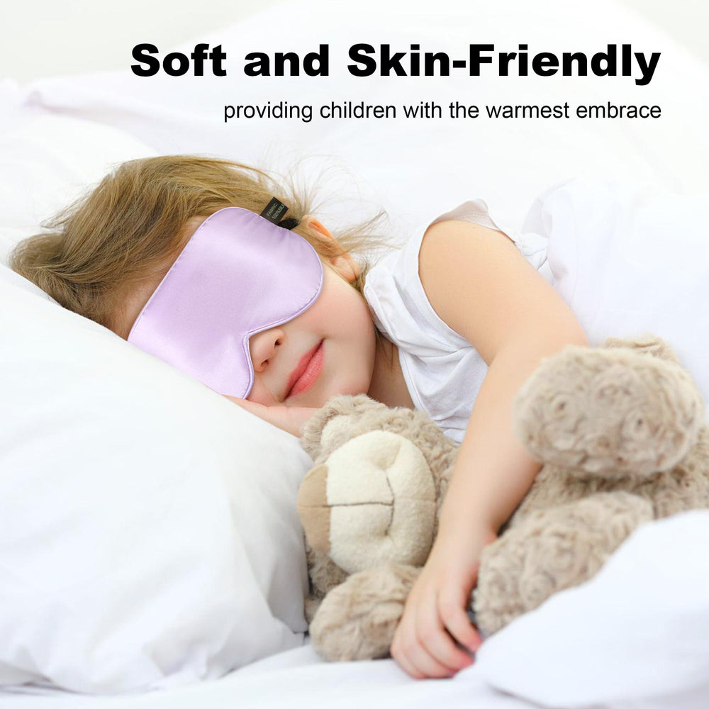 SpacePower Soft-Touch Silk Eye Mask for Kids delivers gentle touch against delicate skin