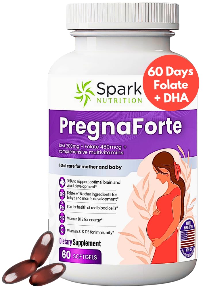 Spark Nutrition Pregnaforte bottle front view for daily prenatal support