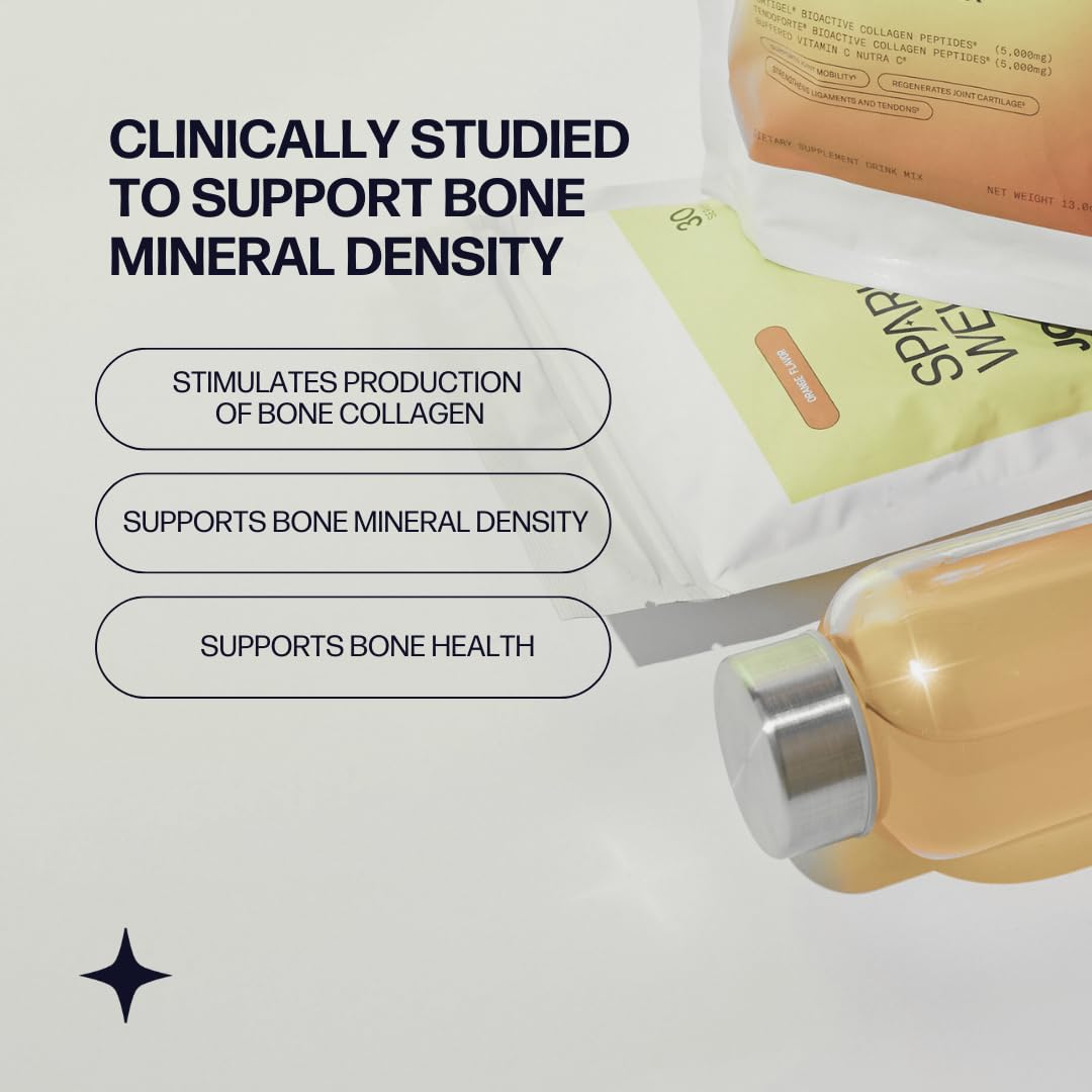 Sparkle Wellness Bone Mineral Boost label details showcase ingredients and benefits.