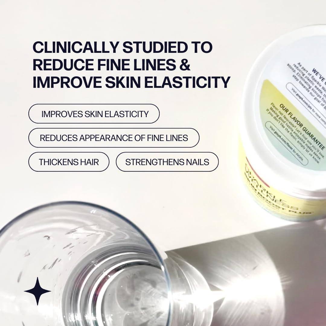 Sparkle Wellness Skin Boost Plus with coffee cup demonstrates versatile mix-ins