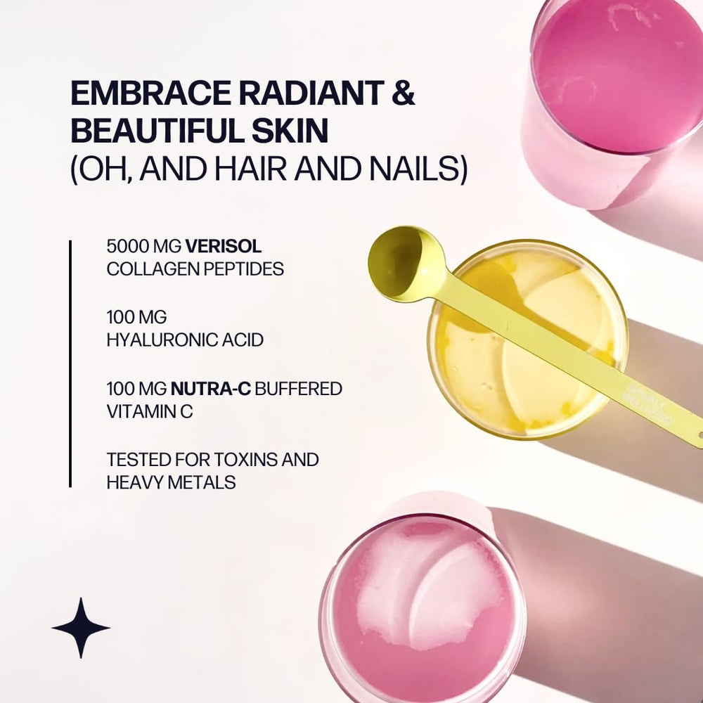 Sparkle Wellness ingredient label highlights vitamin C and hyaluronic acid