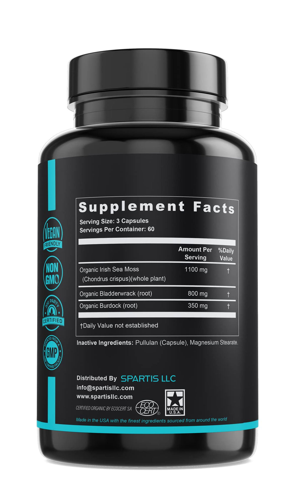 SPARTIS USA-made and lab-tested seal visible on packaging