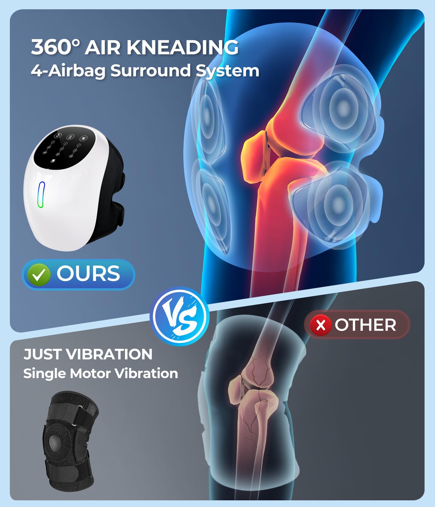 SPATOES knee massager ready for easy one press start