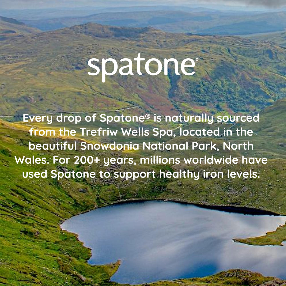 Spatone apple flavor with vitamin C for absorption.
