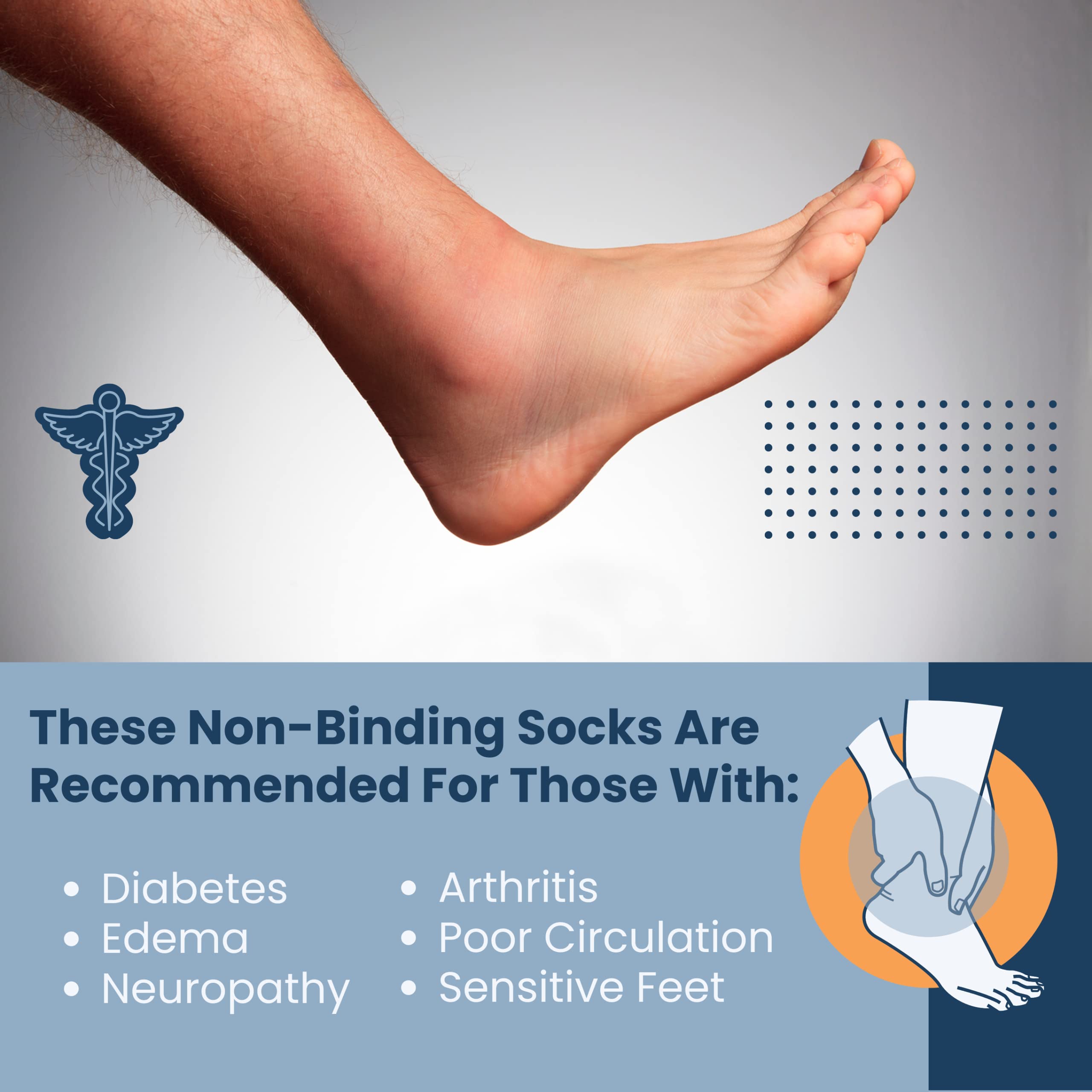 Special Essentials machine-washable diabetic sock simplifies laundry and maintenance.