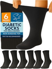 Special Essentials diabetic socks front view, crew-length, non-binding comfort for sensitive feet.