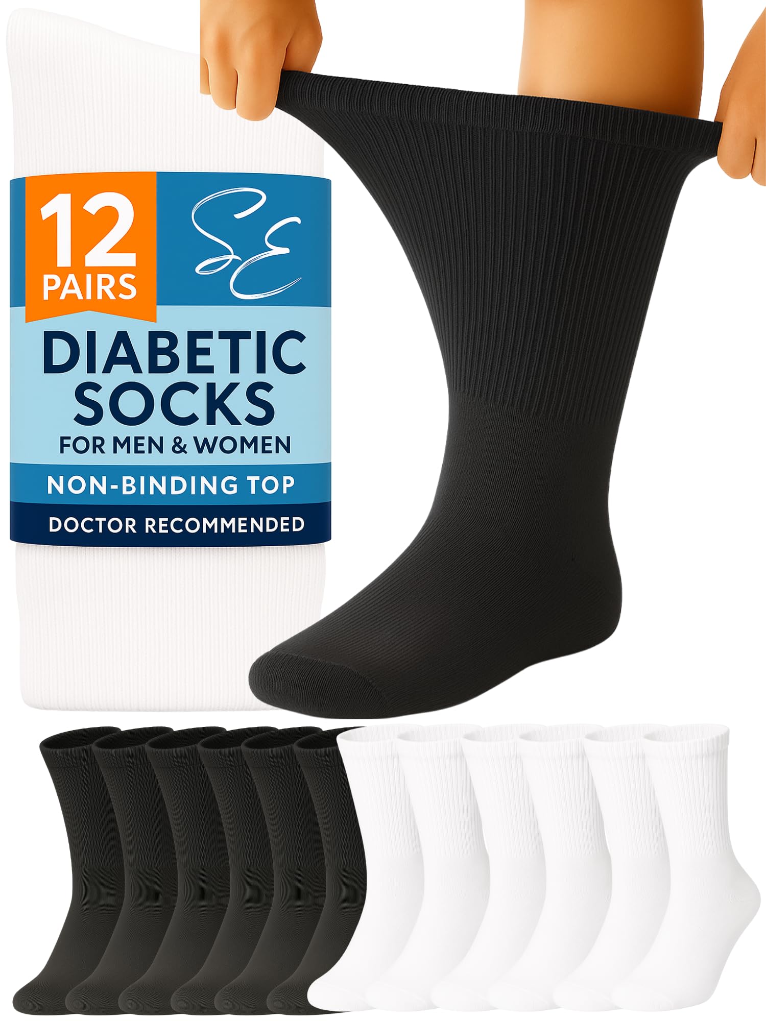 Special Essentials non-binding top diabetic socks offer comfortable, pressure-free fit.