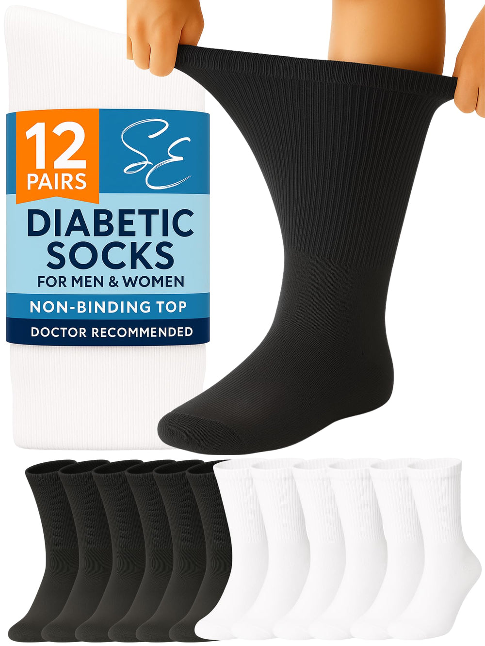 Special Essentials non-binding top diabetic socks offer comfortable, pressure-free fit.