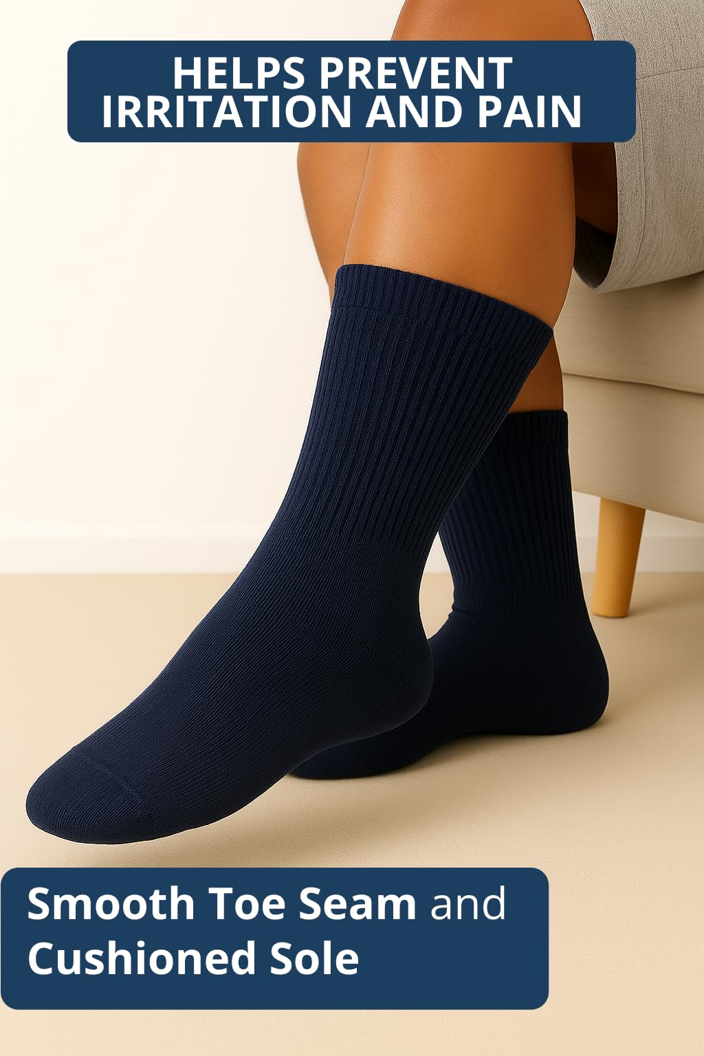 Special Essentials diabetic socks in sizes 9-15 fit both men and women comfortably.