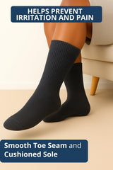 Special Essentials diabetic socks universal-fit illustration, accommodates swelling with roomy top.