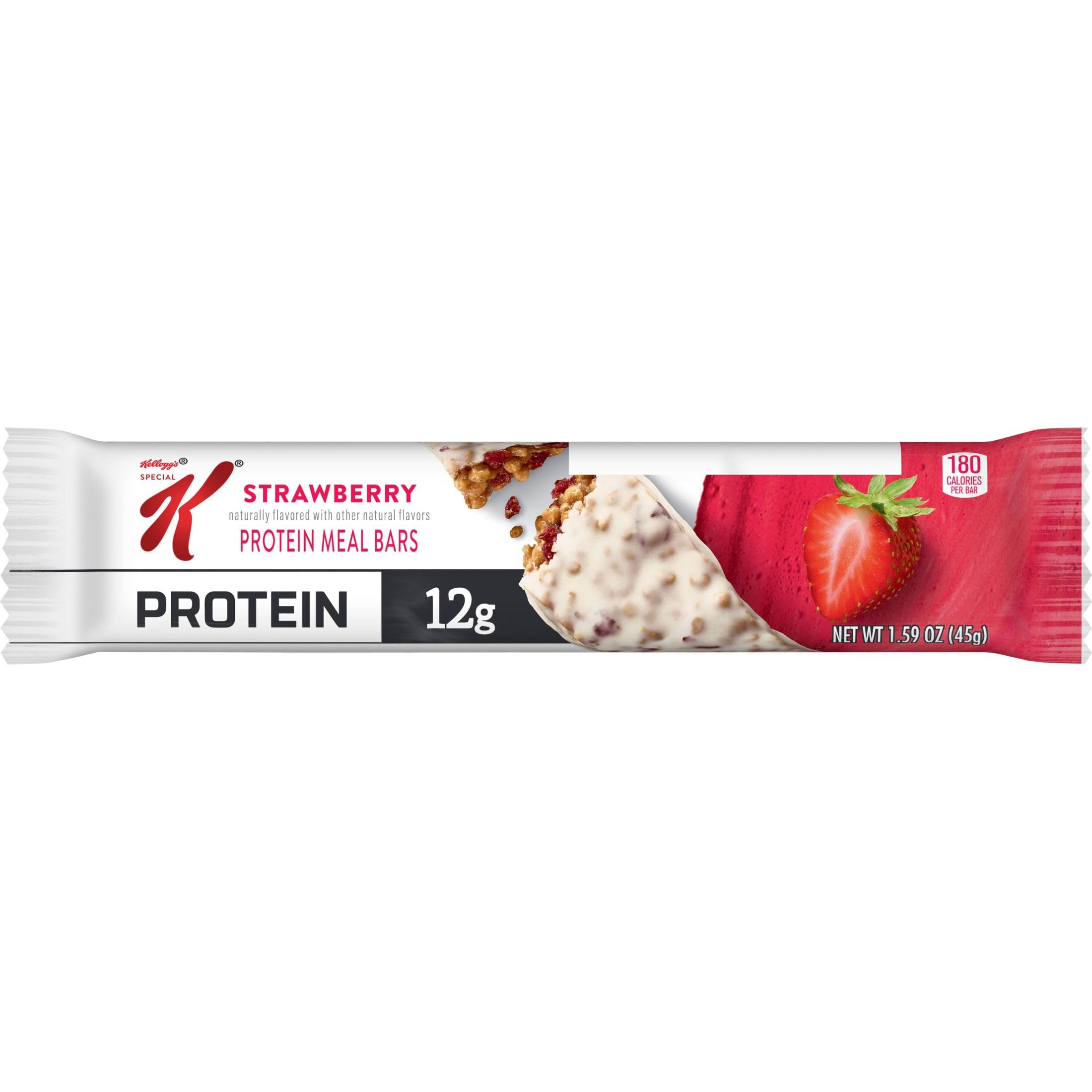 Nutrition panel highlights 12g protein and 9g fiber per bar.