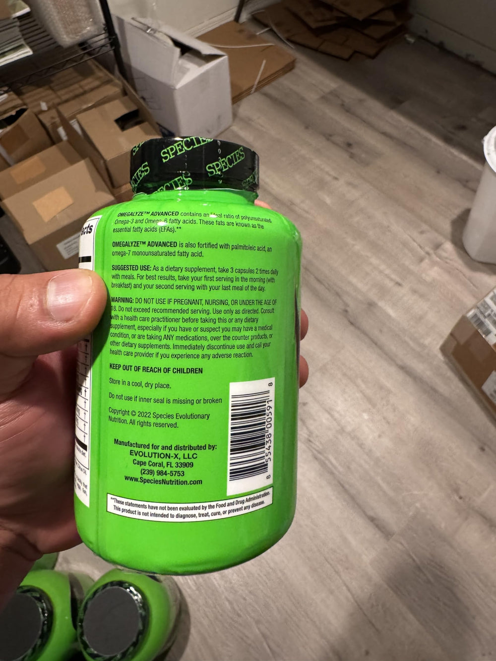 Species Nutrition Omegalyze dosage label outlines serving guidance