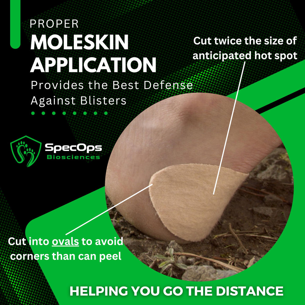 Hiking boots with SpecOps SkinShield Pro moleskin protection
