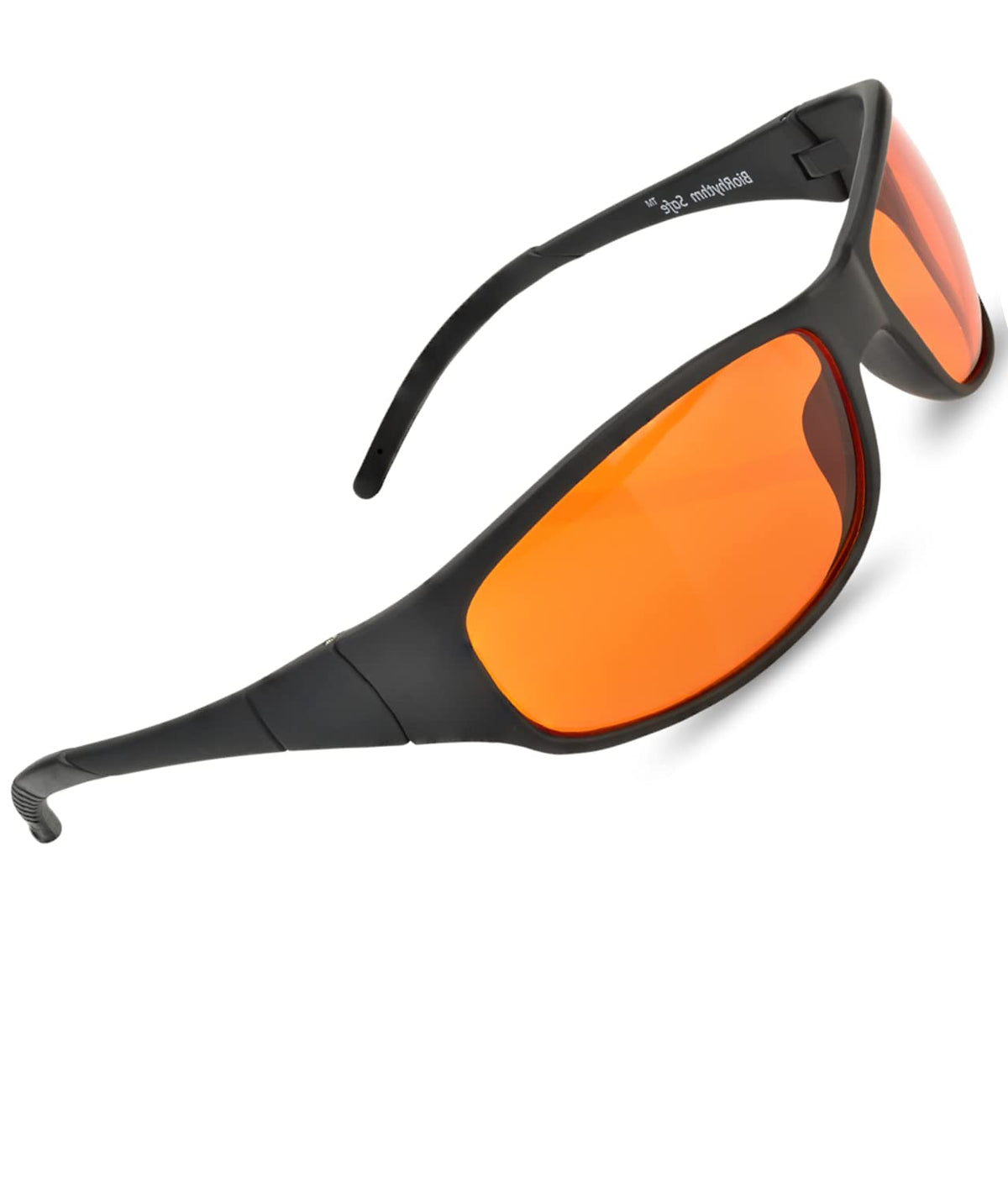 Spectra479 amber glasses with night-time wraparound shielding for reduced blue light exposure.