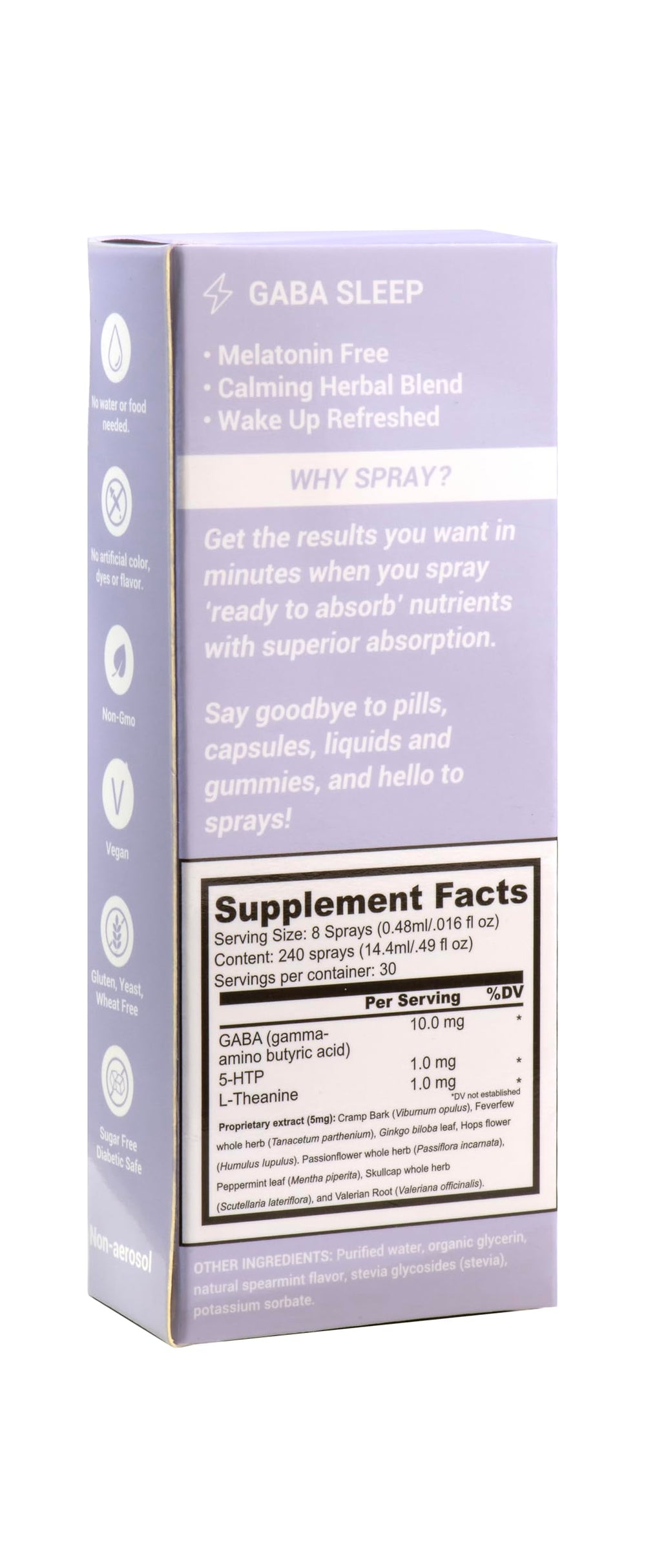 Spectraspray bottle on bedside table promotes restful nights without morning grogginess.