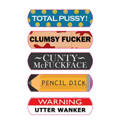 Spencer & Fleetwood offensive plasters pack in bright tin, adds playful drama to quick style fixes.