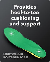 Spenco Polysorb Cross Trainer arch support enhances stability for walking