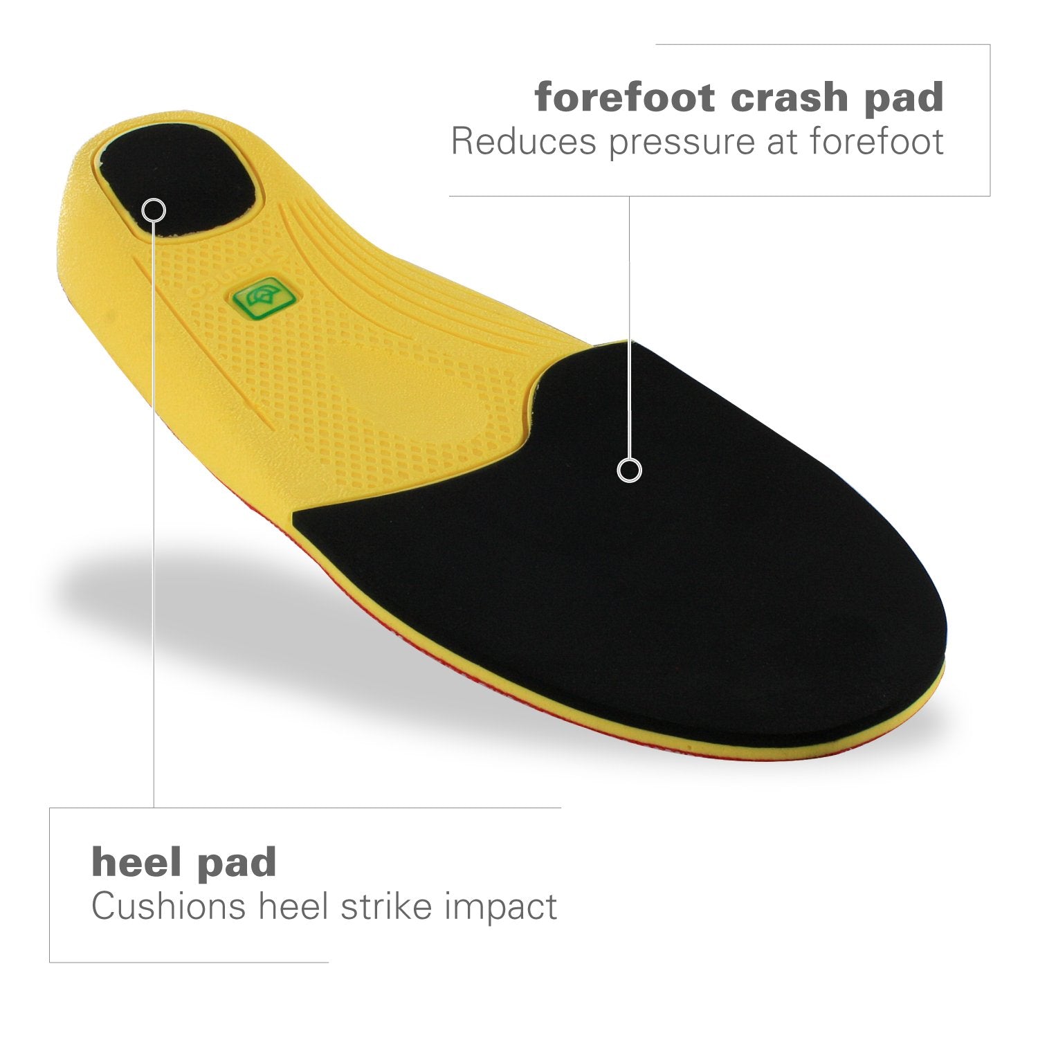 Spenco Polysorb Walker Insole Spencore heel plug adds extra shock absorption