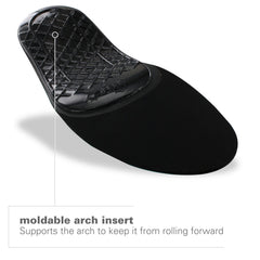 Spencore cushioning layer softens impact for smoother steps.