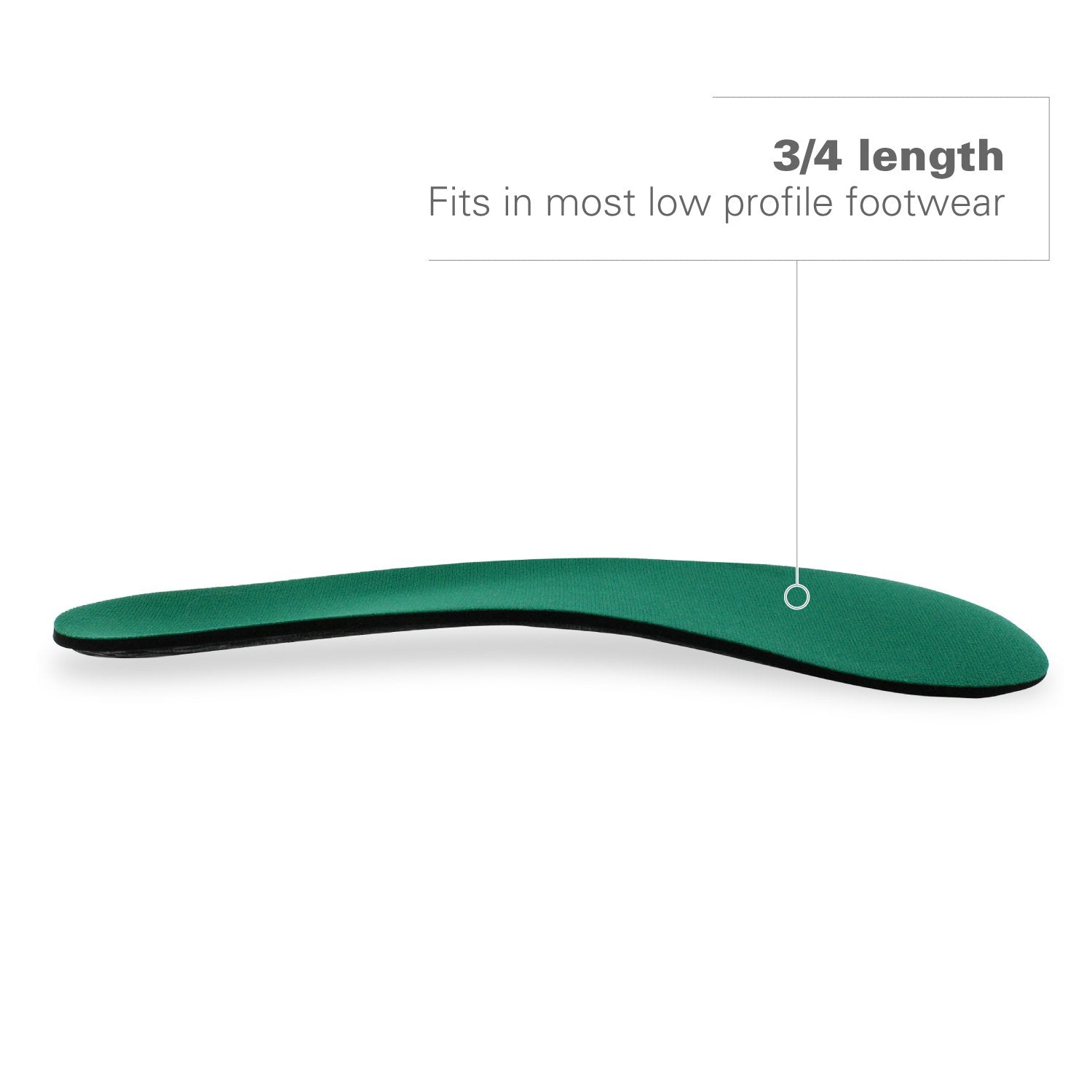 Spenco Rx Thinsole 3/4 length insole with 4-way stretch fabric helps prevent blisters and odor