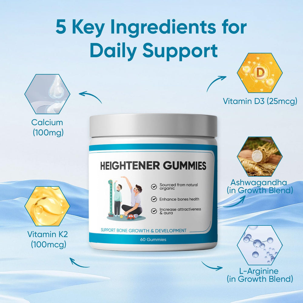 SPEORARY Heightener Gummies packaging box highlights nutrient formula