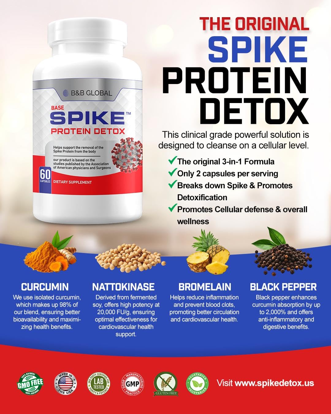 Spike Protein Detox made-in-usa facility view signals quality and local production.