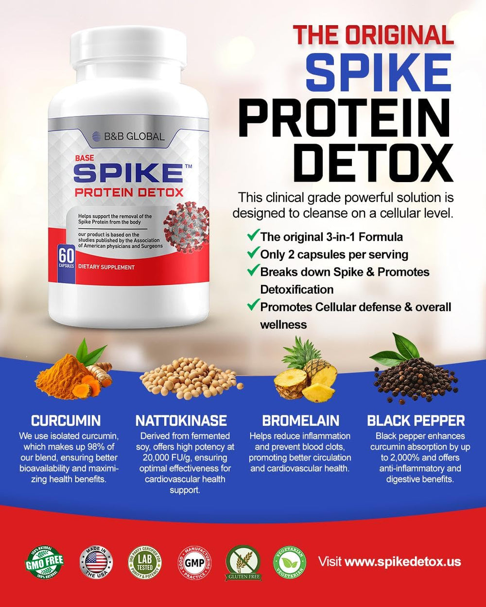 Spike Protein Detox made-in-usa facility view signals quality and local production.