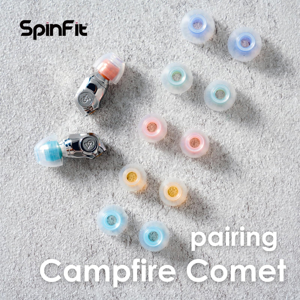SpinFit W1 ear tips stay comfortable and secure during long sessions.