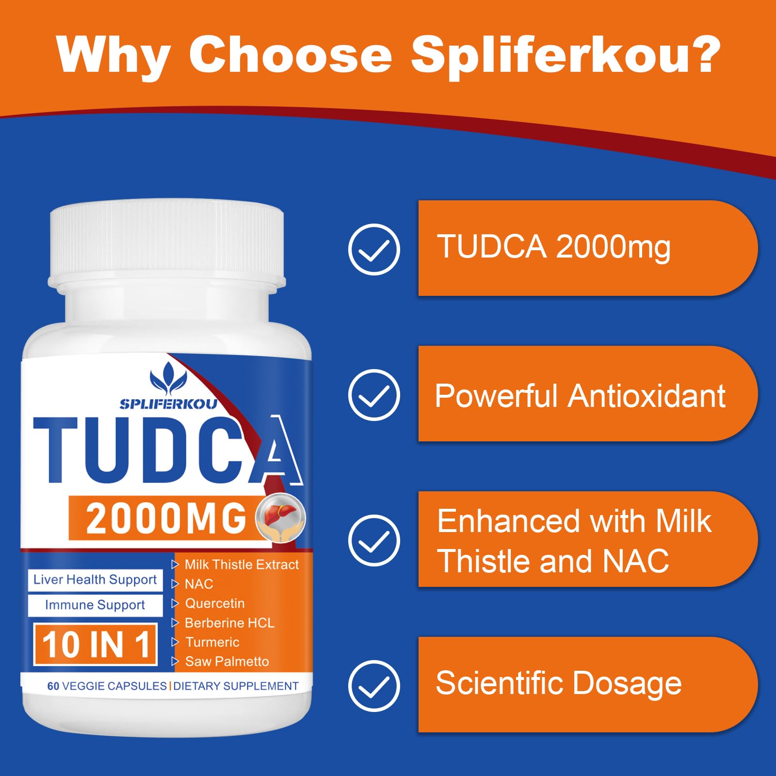Spliferkou Tudca with milk thistle and NAC visualization for antioxidant protection