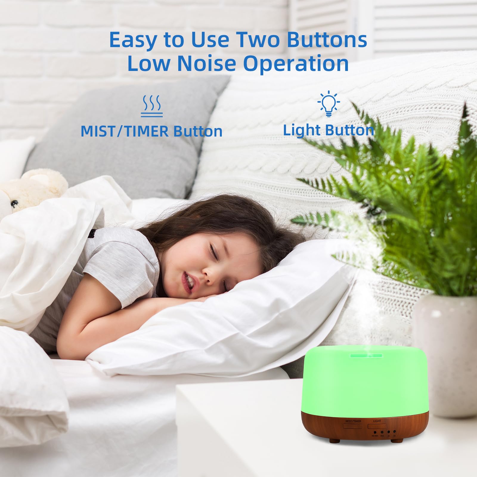 Compact SPLITSKY 300ML diffuser on a bedside table.