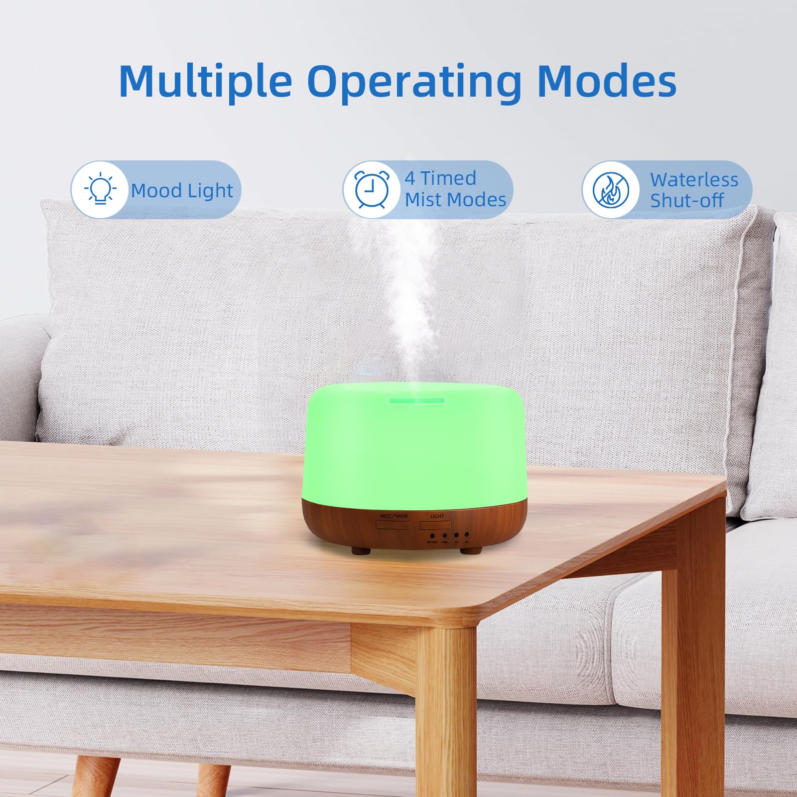Timer mode selection shown on SPLITSKY diffuser for scheduling sessions.