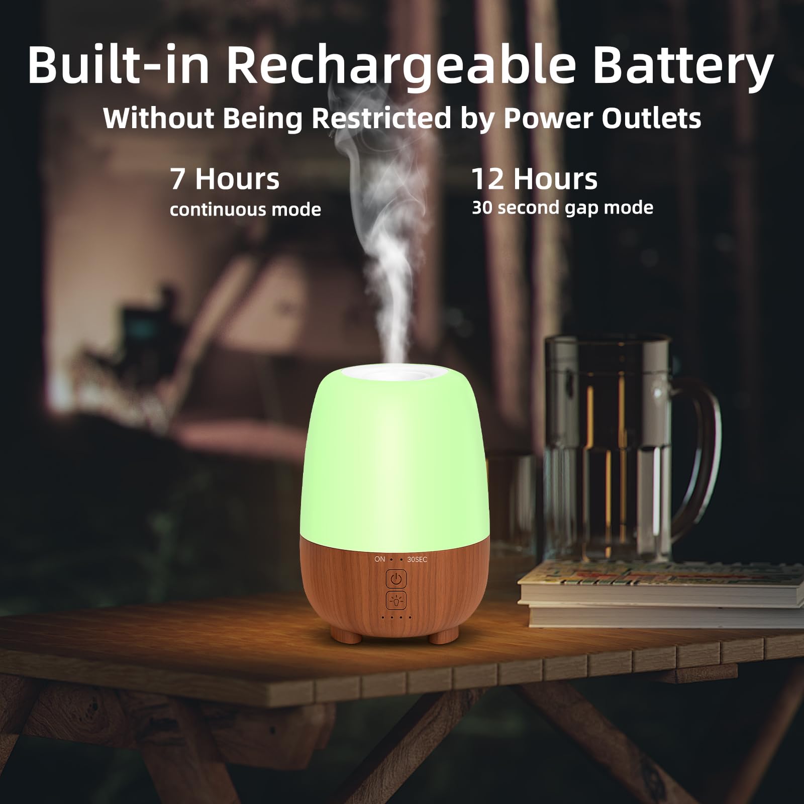 SPLITSKY LED 7-color diffuser creates a relaxing ambient mood.