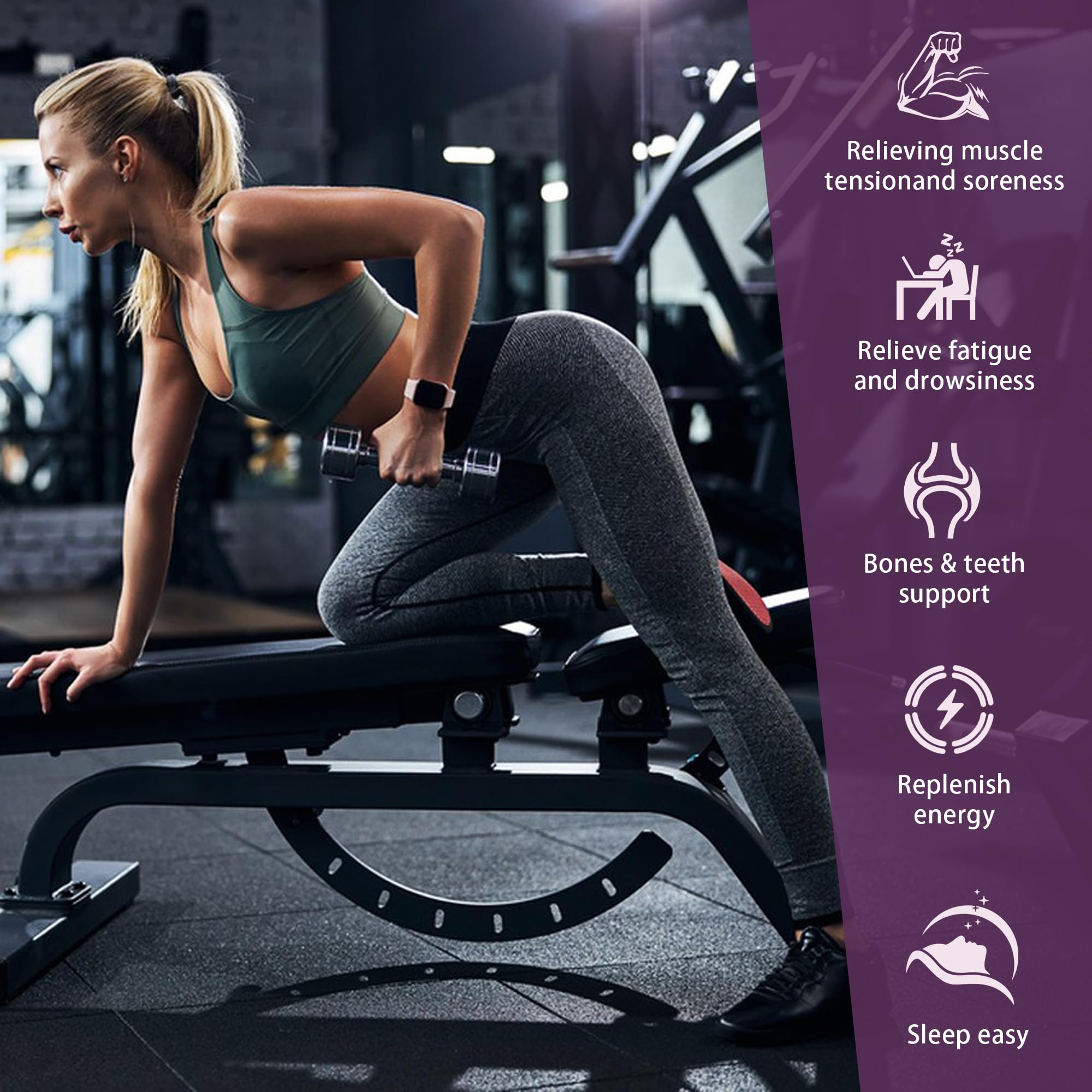 SPNHKOV Magnesium 12-in-1 usage scene with glass of water for relaxed muscles