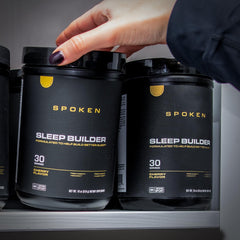 Spoken Nutrition Sleep Builder serving scoop ready to mix for sleep support.