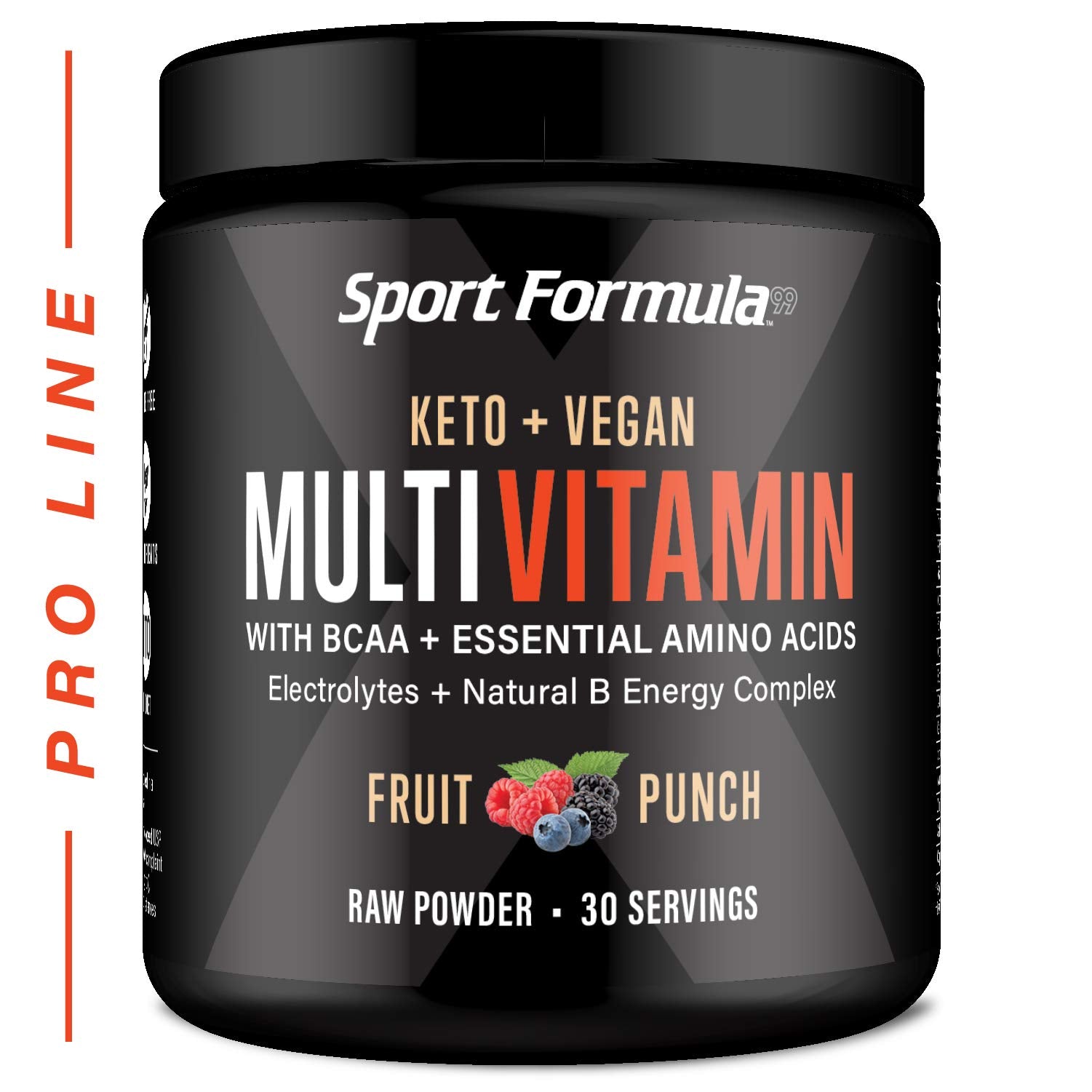 Sport Formula 99 multivitamin powder bottle supports daily nutrition with a clean label.