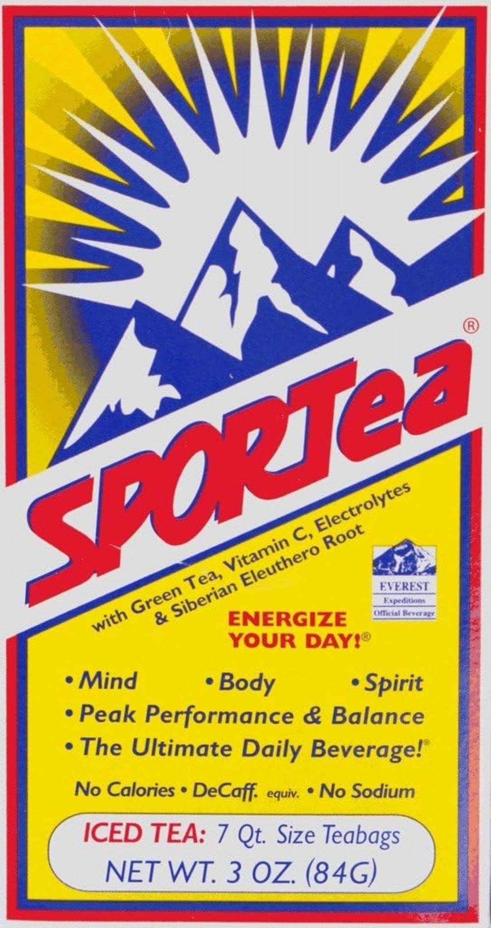 SPORTea Iced tea bags packaging showing convenient quart-sized bags for easy cold brew.
