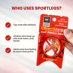 SPORTLEGS NSF certification badge emphasizing purity for competitive athletes