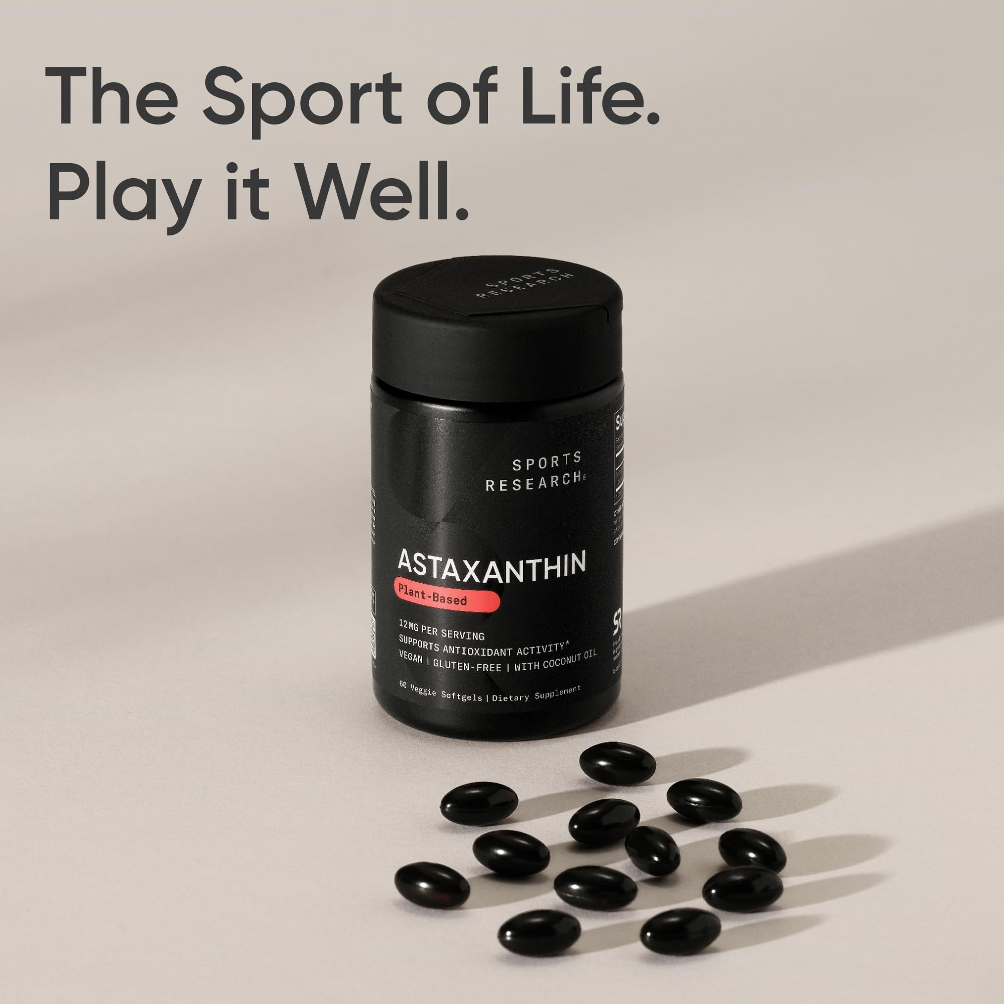 Sports Research 60-count bottle on counter for daily routine.