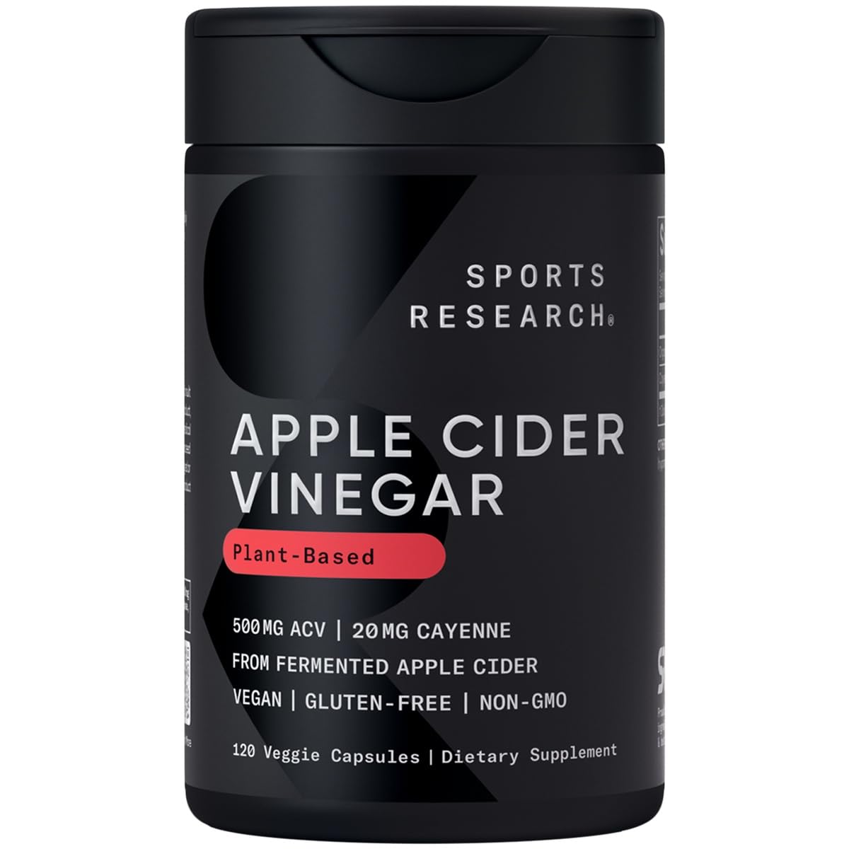Sports Research Apple Cider Vinegar with Cayenne bottle showing organic blend for daily wellness
