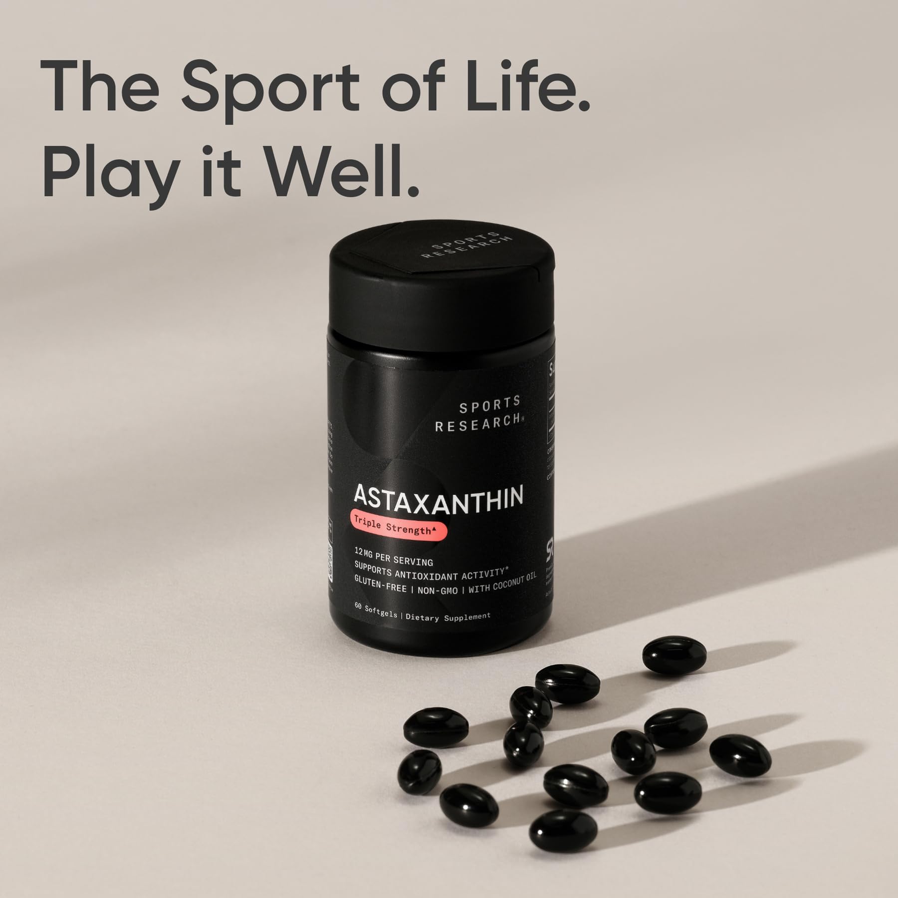 Sports Research Astaxanthin third-party tested seal reassuring quality
