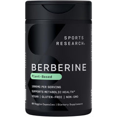 Sports Research Berberine bottle on a shelf for daily metabolic support.
