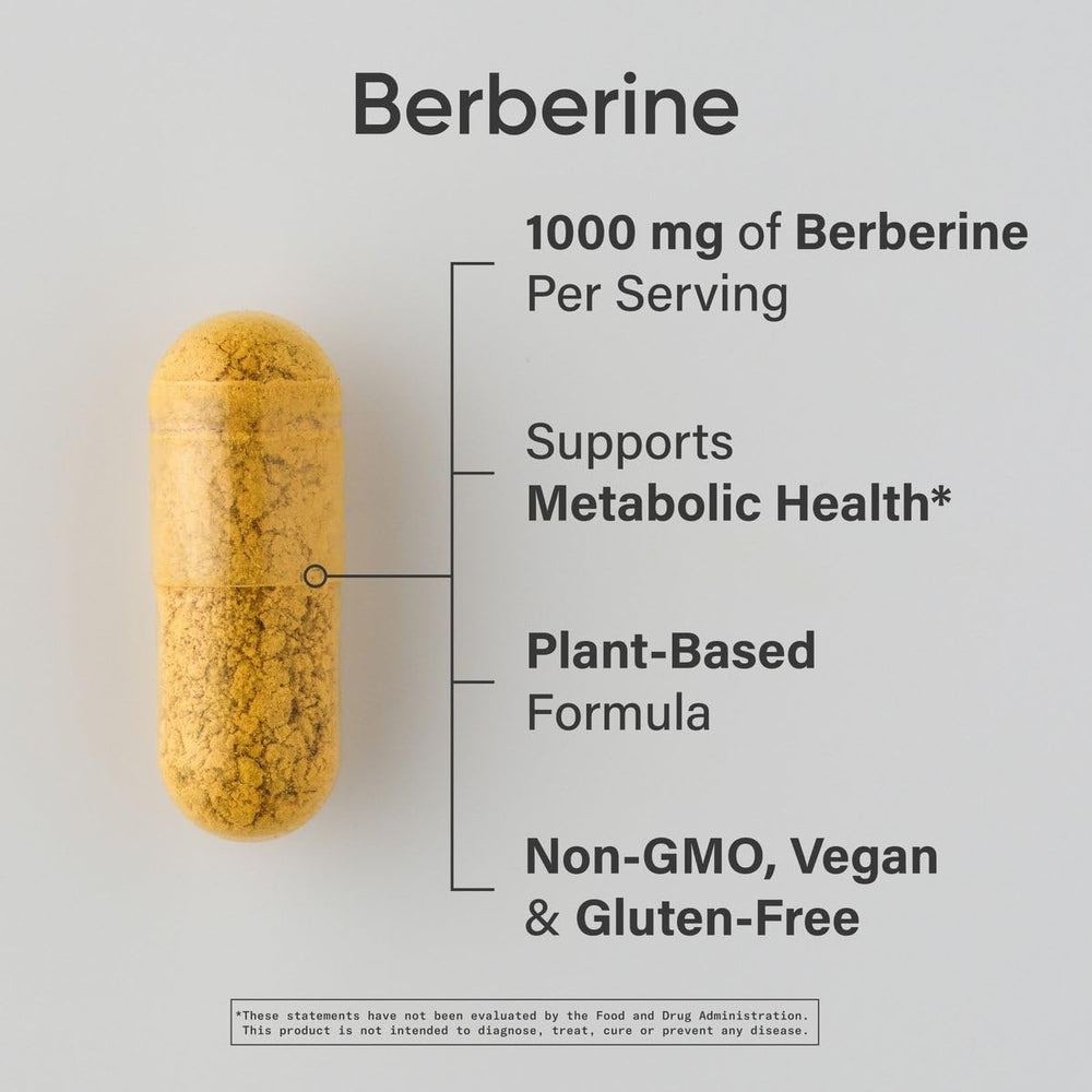 Close-up of Sports Research Berberine packaging showing vegan and gluten-free claims.