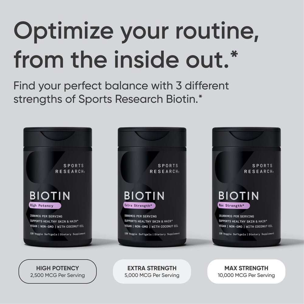 Sports Research Biotin 10,000mcg skin glow closeup with natural lighting.