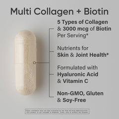 Close-up of Sports Research Biotin-Infused Collagen capsules for hair and skin support