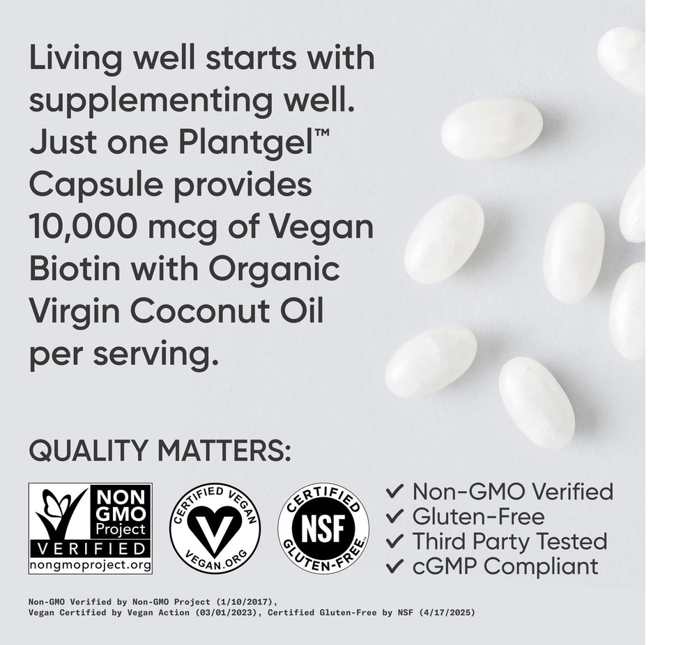 PlantGel vegan capsule used in Sports Research Biotin supplement for vegan use.