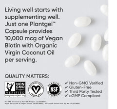 PlantGel vegan capsule used in Sports Research Biotin supplement for vegan use.