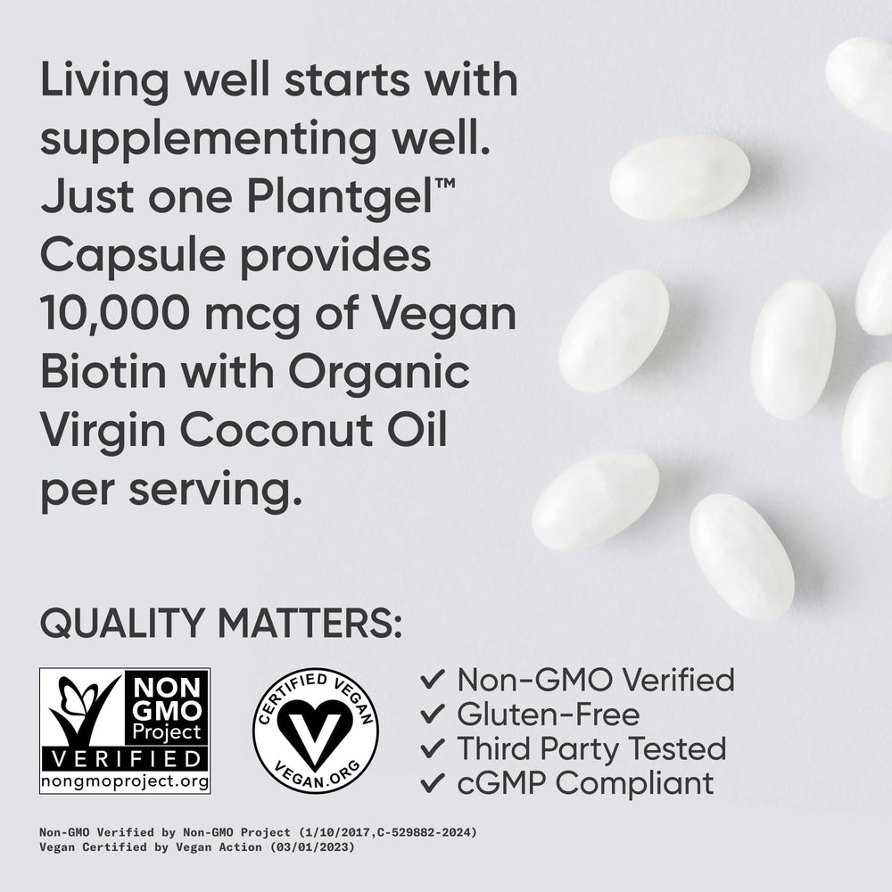 Vegan-certified seal on Sports Research Biotin bottle