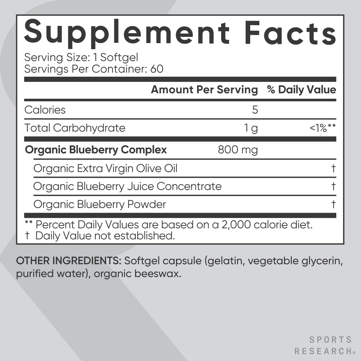 Sports Research label emphasizes non-GMO and gluten-free attributes