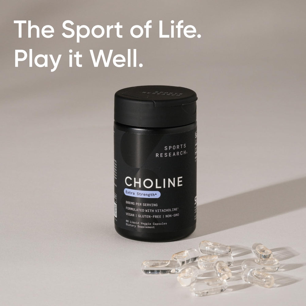 Brain-focused concept art with Sports Research Choline for cognitive support